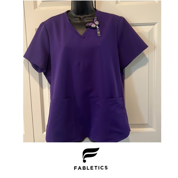 Fabletics Method Scrub Top in ultraviolet size XL - Picture 2 of 8